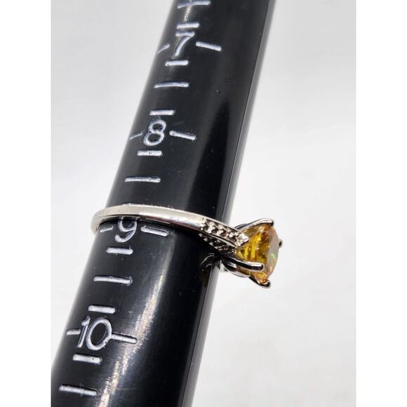 RINGS-DIAMOND CANDLE RINGS-Lot of 5-Size 9-Different "Stones"-Silver Tone - Picture 7 of 16